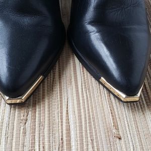 Aldo black and gold ankle bootie